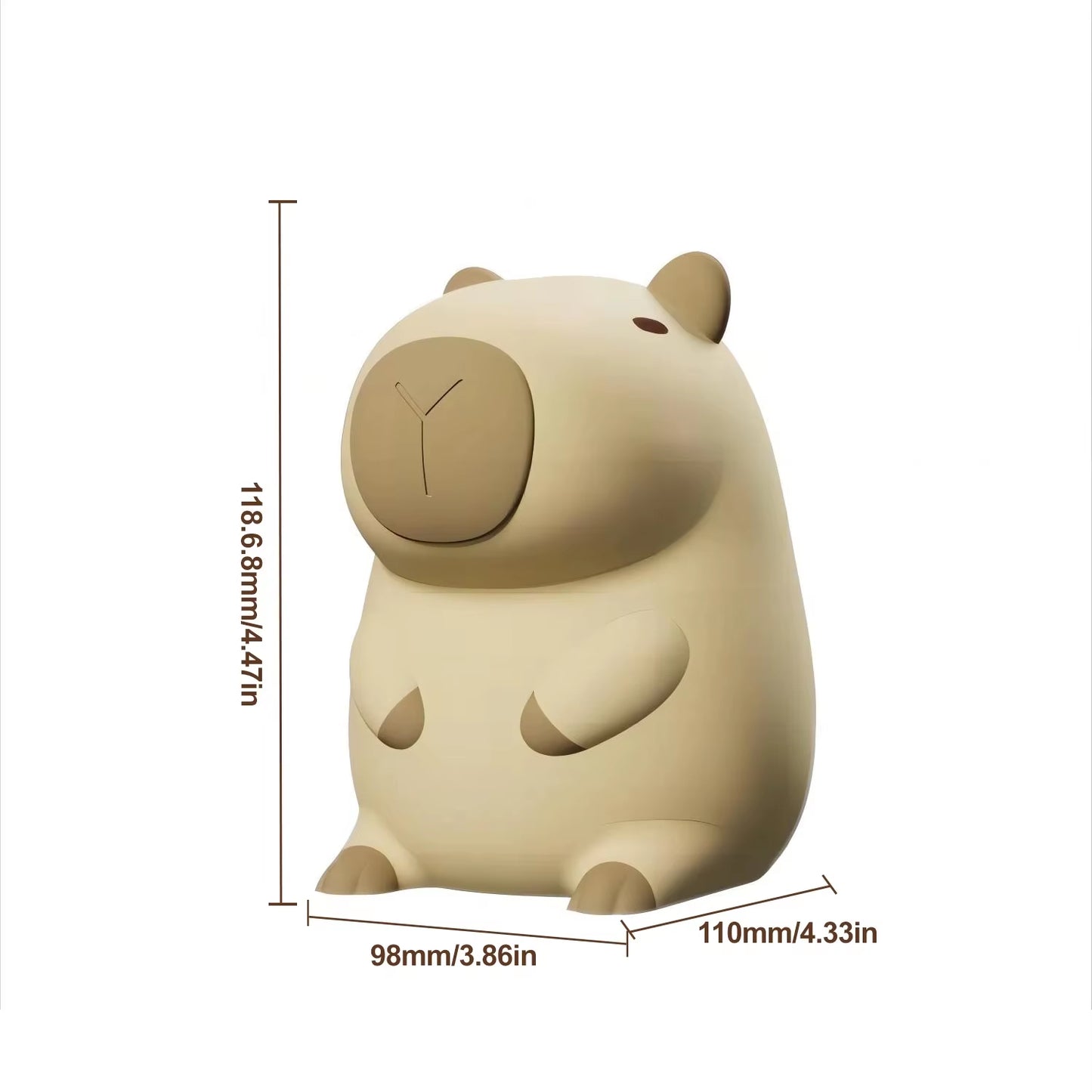 Adorable Silicone Capybara Night Light - USB Rechargeable Lamp with Timer for Bedroom Decor - Perfect Gift for Animal Lovers