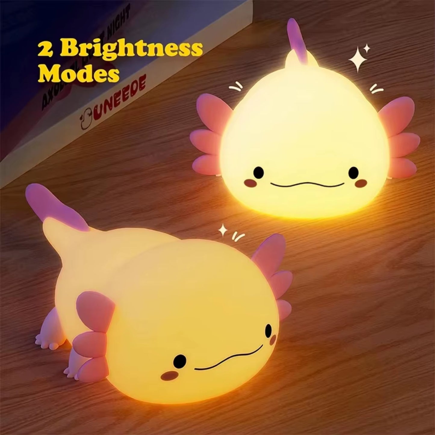 Cute Axolotl Night Light Silicone Nursery Sleeping Lamp Control Nightlights USB Rechargeable Table Lamp Baby Child Capybara