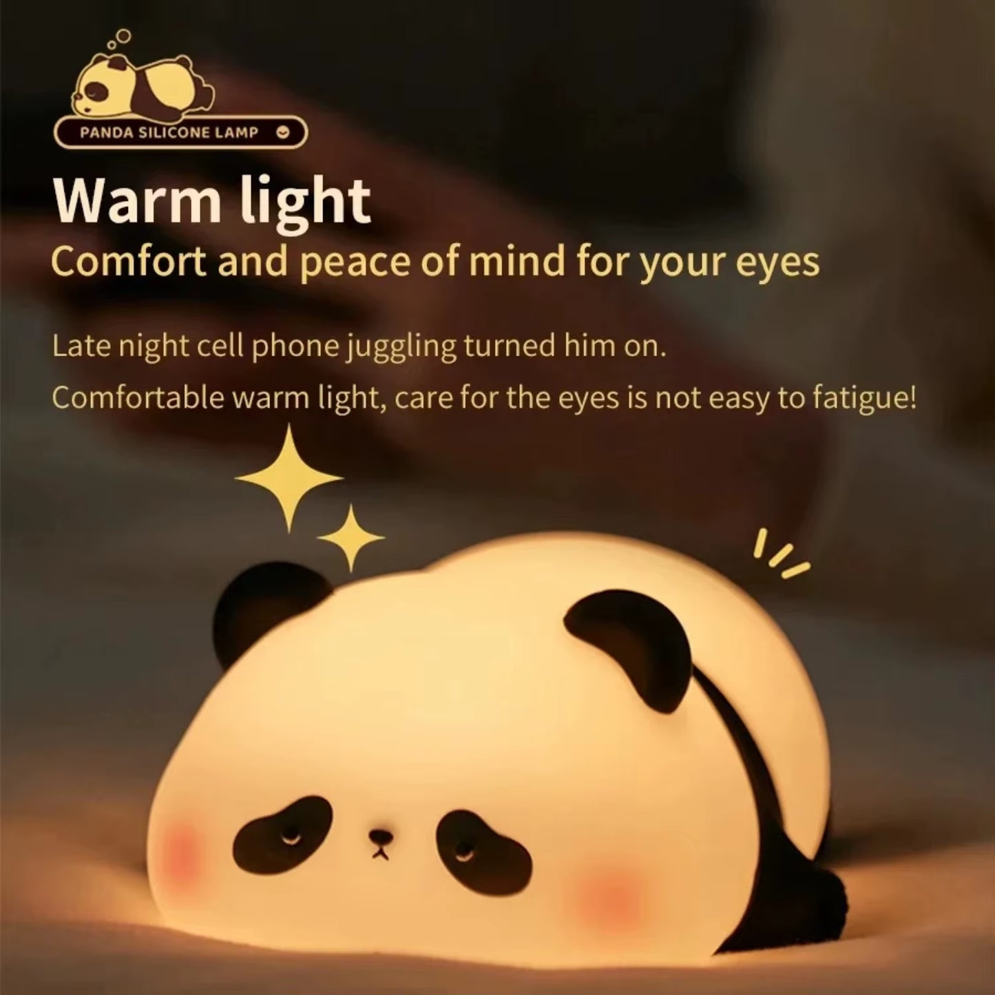 Mini Panda Silicone Night Light Rechargeable Timer Lamp for Bedroom Decor | Creative Cartoon Bedside Light | Perfect Gift