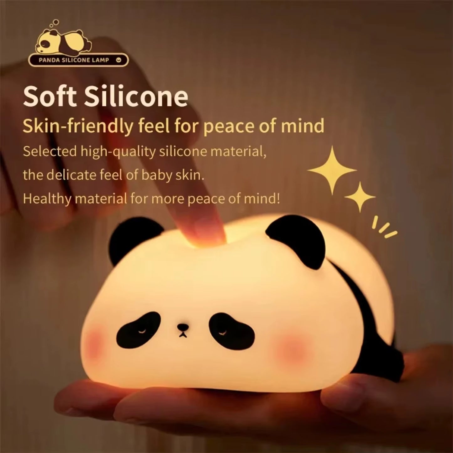 Mini Panda Silicone Night Light Rechargeable Timer Lamp for Bedroom Decor | Creative Cartoon Bedside Light | Perfect Gift